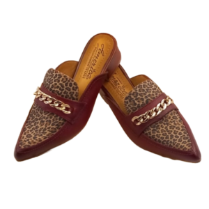 Slaps 1405 Color: rojo frontal animal print y dorado